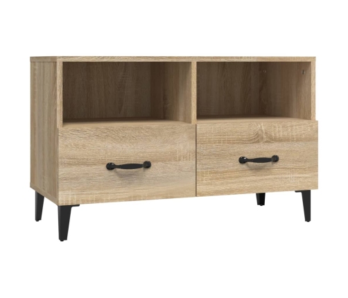 Mueble para TV madera contrachapada roble ahumado 80x36x50 cm