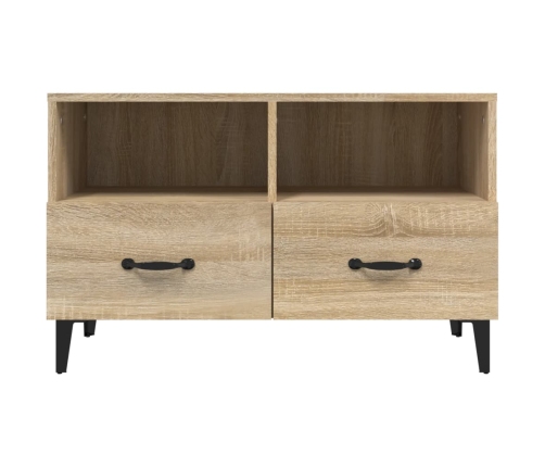 Mueble para TV madera contrachapada roble ahumado 80x36x50 cm