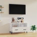 Mueble de TV madera contrachapada blanco brillo 80x36x50 cm