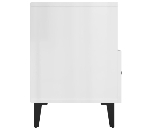 Mueble de TV madera contrachapada blanco brillo 80x36x50 cm