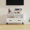 Mueble de TV madera contrachapada blanco brillo 80x36x50 cm