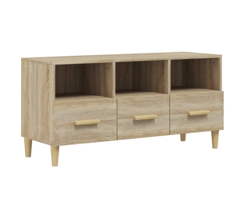 Mueble para TV madera contrachapada color roble 102x36x50 cm