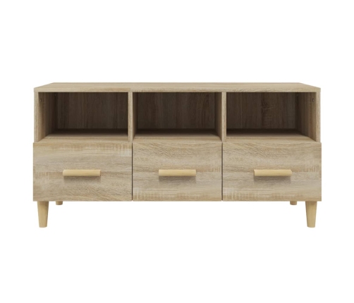 Mueble para TV madera contrachapada color roble 102x36x50 cm