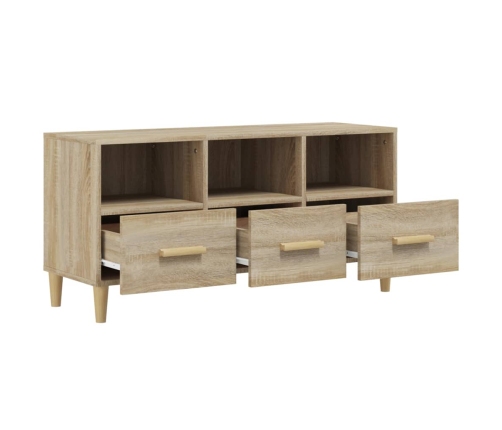 Mueble para TV madera contrachapada color roble 102x36x50 cm