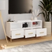 Mueble de TV madera contrachapada blanco brillo 102x36x50 cm