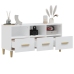 Mueble de TV madera contrachapada blanco brillo 102x36x50 cm