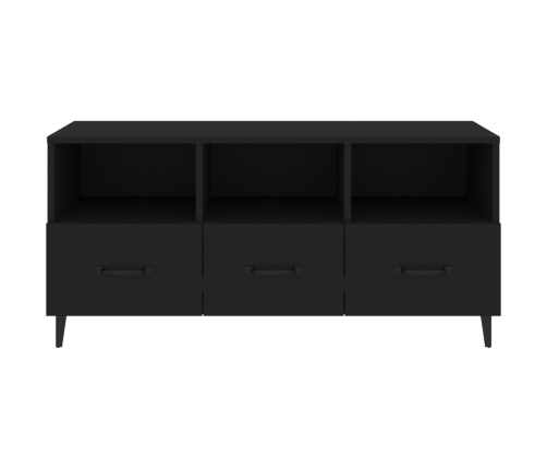 Mueble de TV madera contrachapada negro 102x35x50 cm