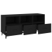 Mueble de TV madera contrachapada negro 102x35x50 cm