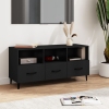 Mueble de TV madera contrachapada negro 102x35x50 cm