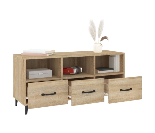 Mueble para TV madera contrachapada color roble 102x35x50 cm