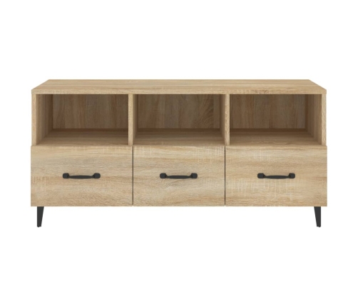 Mueble para TV madera contrachapada color roble 102x35x50 cm