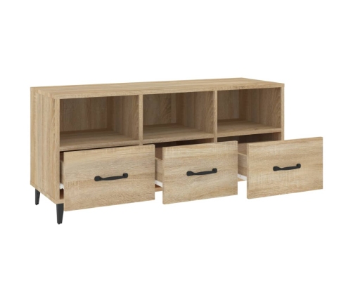 Mueble para TV madera contrachapada color roble 102x35x50 cm