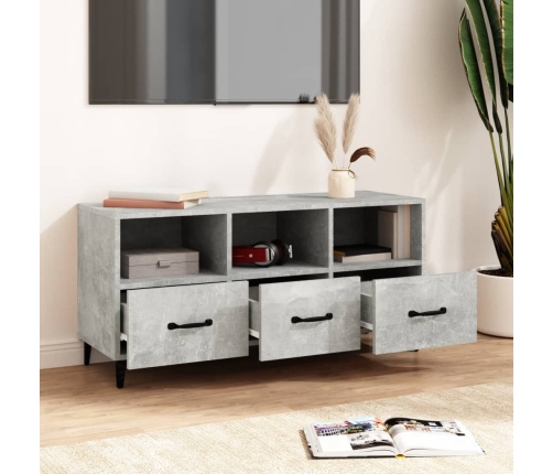 Mueble de TV madera contrachapada gris hormigón 102x35x50 cm