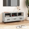 Mueble de TV madera contrachapada gris hormigón 102x35x50 cm