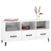 vidaXL Mueble de TV madera contrachapada blanco brillo 102x35x50 cm