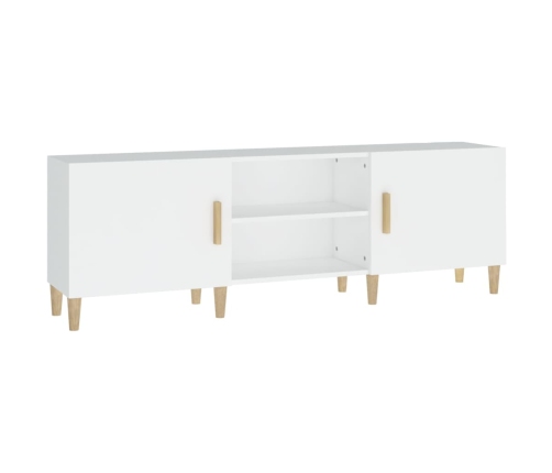 Mueble para TV madera contrachapada blanco 150x30x50 cm