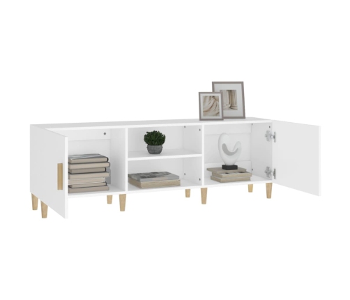 Mueble para TV madera contrachapada blanco 150x30x50 cm