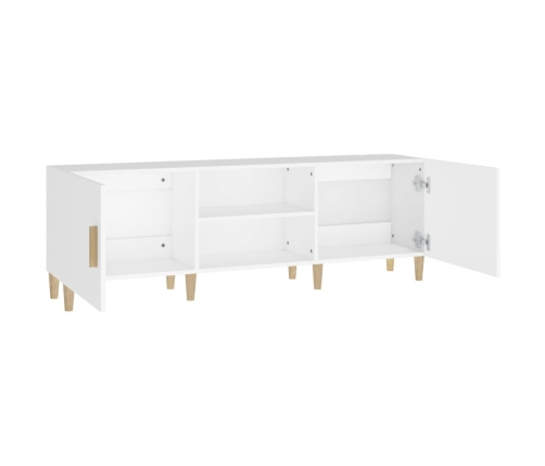 Mueble para TV madera contrachapada blanco 150x30x50 cm