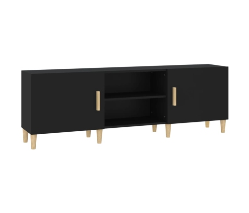 Mueble para TV madera contrachapada negro 150x30x50 cm