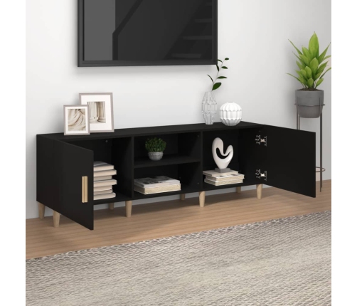 Mueble para TV madera contrachapada negro 150x30x50 cm