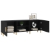 Mueble para TV madera contrachapada negro 150x30x50 cm