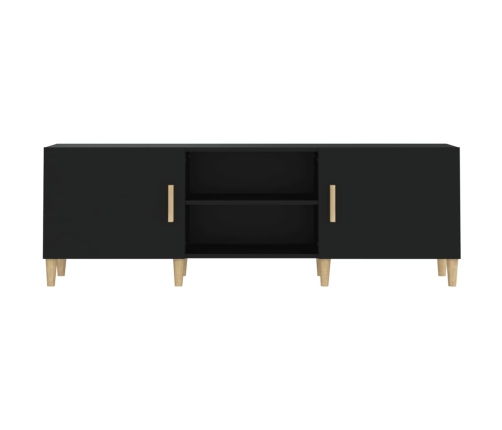 Mueble para TV madera contrachapada negro 150x30x50 cm