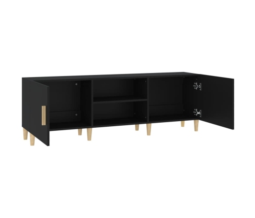 Mueble para TV madera contrachapada negro 150x30x50 cm