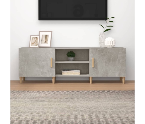 vidaXL Mueble de TV madera contrachapada gris hormigón 150x30x50 cm