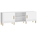 Mueble TV madera contrachapada blanco brillante 150x30x50 cm