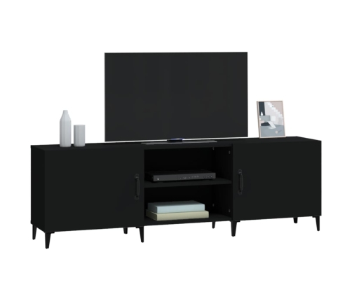 Mueble para TV madera de ingeniería negro 150x30x50 cm