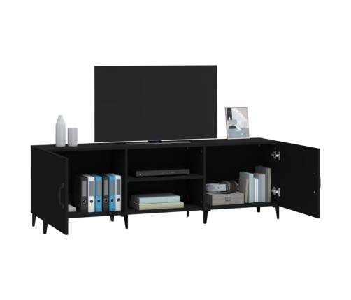 Mueble para TV madera de ingeniería negro 150x30x50 cm