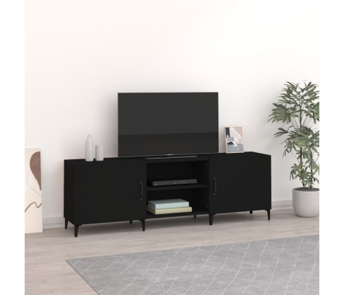 Mueble para TV madera de ingeniería negro 150x30x50 cm