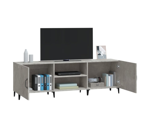 Mueble de TV madera de ingeniería gris hormigón 150x30x50 cm