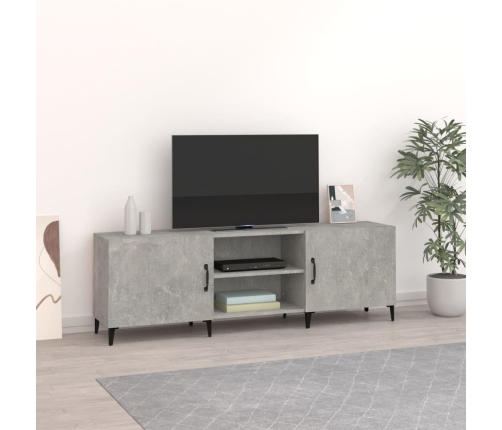 Mueble de TV madera de ingeniería gris hormigón 150x30x50 cm