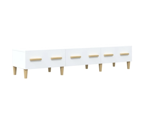 vidaXL Mueble de TV madera contrachapada blanco 150x34,5x30 cm