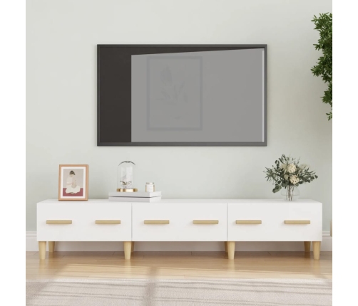 vidaXL Mueble de TV madera contrachapada blanco 150x34,5x30 cm