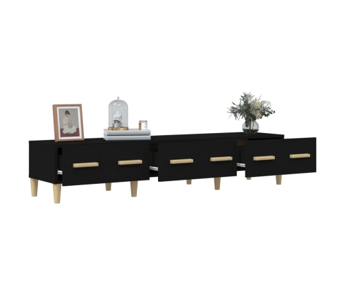 vidaXL Mueble de TV madera contrachapada negro 150x34,5x30 cm