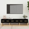 vidaXL Mueble de TV madera contrachapada negro 150x34,5x30 cm