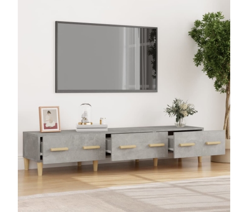 vidaXL Mueble de TV madera contrachapada gris hormigón 150x34,5x30 cm