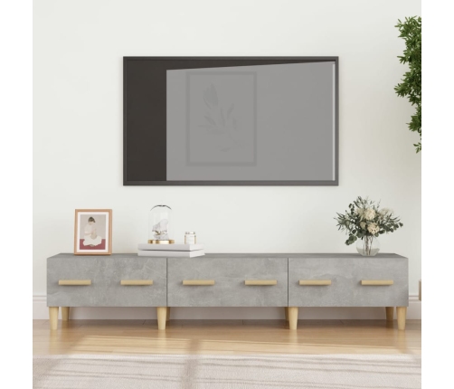 vidaXL Mueble de TV madera contrachapada gris hormigón 150x34,5x30 cm