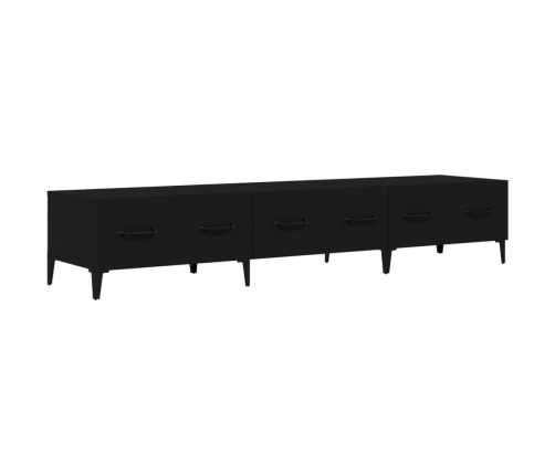 Mueble de TV madera contrachapada negro 150x34,5x30 cm