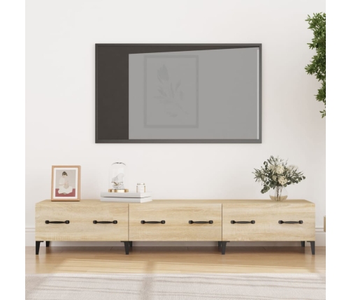 Mueble de TV madera contrachapada roble Sonoma 150x34,5x30 cm