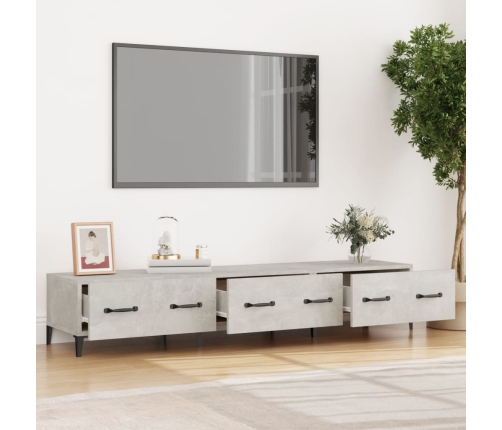 Mueble de TV madera contrachapada gris hormigón 150x34,5x30 cm