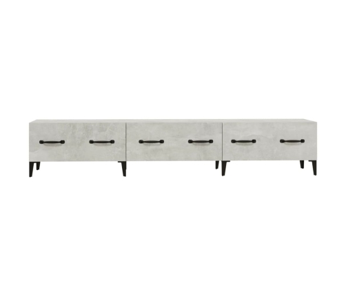 Mueble de TV madera contrachapada gris hormigón 150x34,5x30 cm