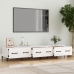 Mueble de TV madera contrachapada blanco brillo 150x34,5x30 cm