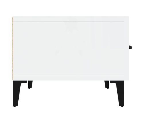 Mueble de TV madera contrachapada blanco brillo 150x34,5x30 cm