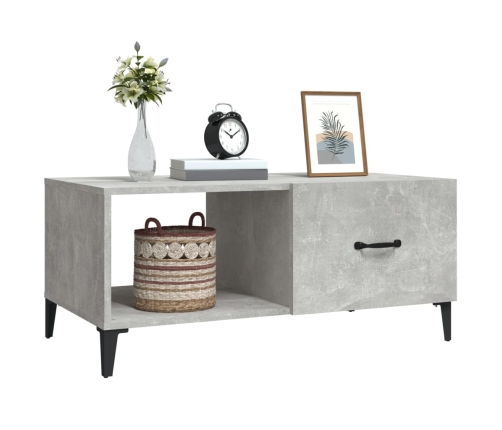 Mesa de centro madera contrachapada gris hormigón 90x50x40 cm