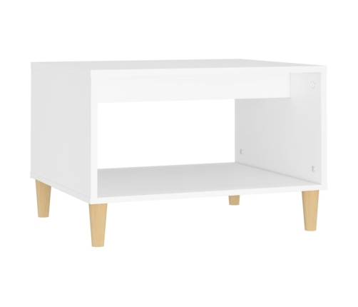 Mesa de centro madera contrachapada blanco 60x50x40 cm