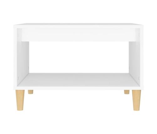 Mesa de centro madera contrachapada blanco 60x50x40 cm