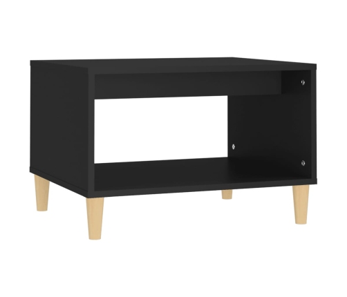 Mesa de centro madera contrachapada negro 60x50x40 cm